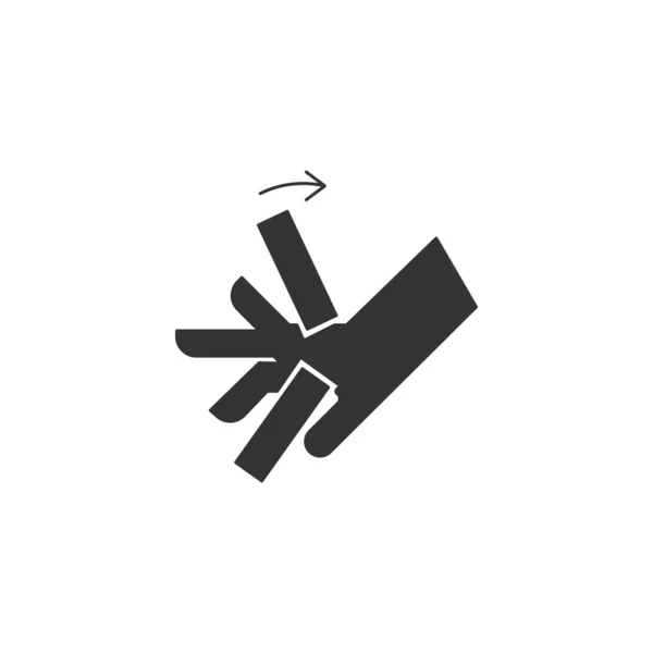 Cutting Fingers Icon Isolated White Background Hand Warning Symbol Modern — ストックベクタ