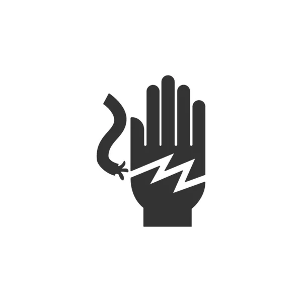 Spannung Hand Schock Symbol Isoliert Auf Weißem Hintergrund Achtung Symbol — Stockvektor