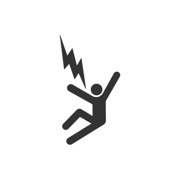 Electrocution Voltage Icon Isolated White Background Caution Symbol Modern Simple — Stock Vector