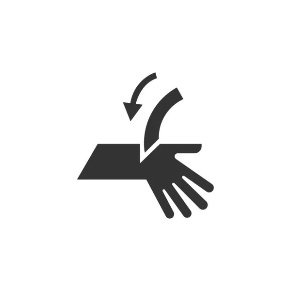 Отрезание Пальцев Значок Руки Изолированы Белом Фоне Символ Предосторожности Современный — стоковый вектор