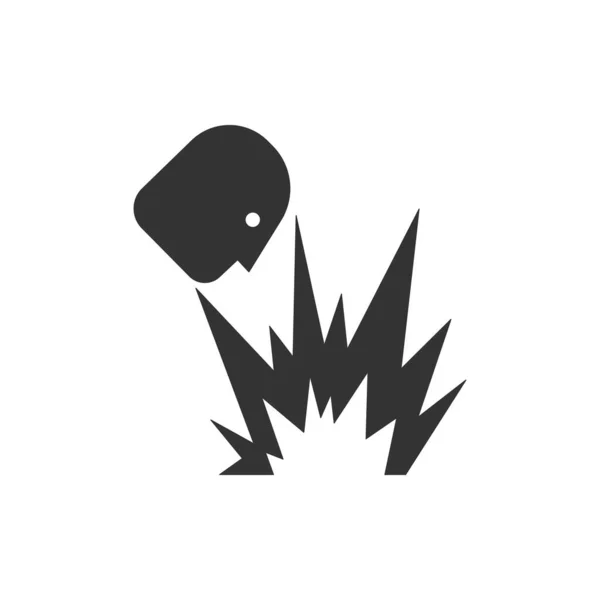 Ikona Błysku Eksplozji Izolowana Białym Tle Uwaga Symbol Nowoczesny Prosty — Wektor stockowy