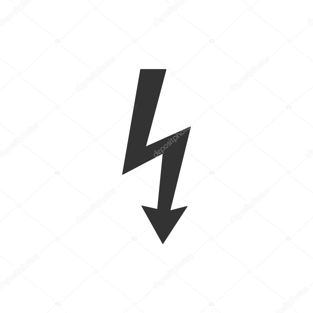 High voltage icon isolated on white background. Electric symbol modern, simple, vector, icon for website design, mobile app, ui. Vector Illustration