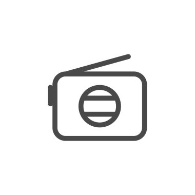 Beyaz arkaplanda radyo ikonu izole edildi. Web sitesi tasarımı için modern, basit, vektör, simge, mobil uygulama, ui. Vektör İllüstrasyonu