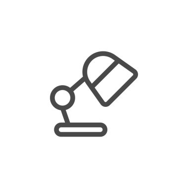 Masa lambası simgesi beyaz arkaplanda izole edildi. Lamba sembolü modern, basit, vektör, web sitesi tasarımı için simge, mobil uygulama, ui. Vektör İllüstrasyonu