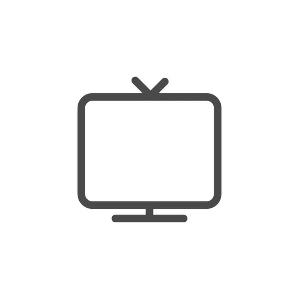 Εικονίδιο Τηλεόρασης Απομονωμένο Λευκό Φόντο Οθόνη Σύμβολο Σύγχρονο Απλό Διάνυσμα — Διανυσματικό Αρχείο