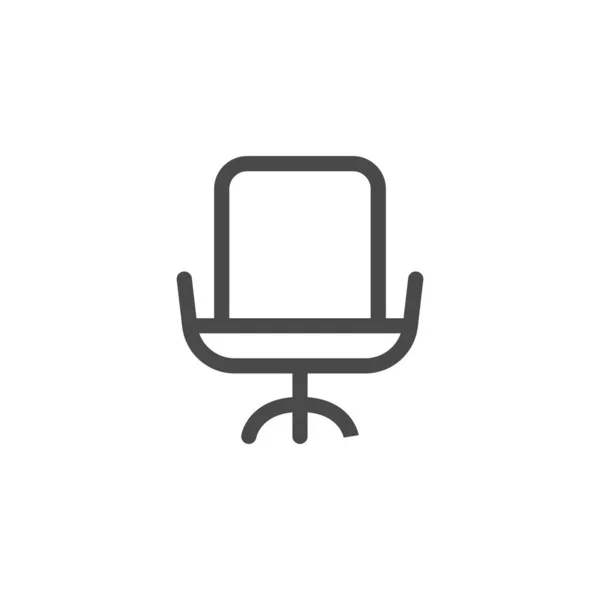 Icône Chaise Bureau Isolée Sur Fond Blanc Fauteuil Symbole Moderne — Image vectorielle