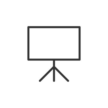 Beyaz arkaplanda izole edilmiş beyaz tahta simgesi. Eğitim sembolü modern, basit, vektör, web sitesi tasarımı için simge, mobil uygulama, ui. Vektör İllüstrasyonu