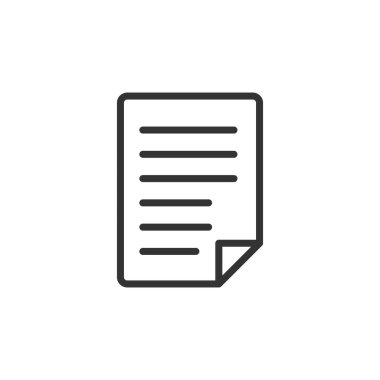 Dosya simgesi beyaz arkaplanda izole edildi. Web sitesi tasarımı için modern, basit, vektör, simge, mobil uygulama, ui. Vektör İllüstrasyonu