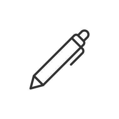 Beyaz arkaplanda kalem simgesi izole edildi. Eğitim sembolü modern, basit, vektör, web sitesi tasarımı için simge, mobil uygulama, ui. Vektör İllüstrasyonu