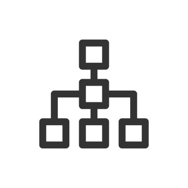 Beyaz arka planda izole edilmiş hiyerarşik zincir simgesi. Yapı sembolü modern, basit, vektör, web sitesi tasarımı için simge, mobil uygulama, ui. Vektör İllüstrasyonu