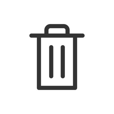 Çöp simgesi beyaz arkaplanda izole edildi. Çöp sembolü modern, basit, vektör, web sitesi tasarımı için simge, mobil uygulama, ui. Vektör İllüstrasyonu