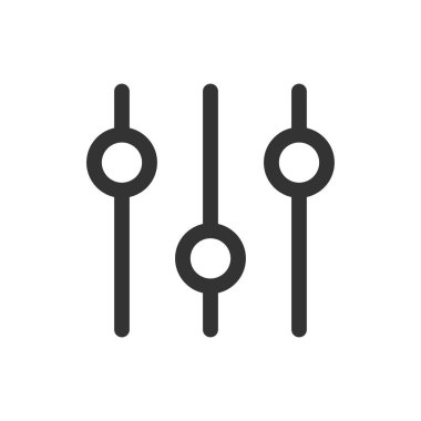 Dikey ayar simgesi beyaz arkaplanda izole edildi. Filtre tuşu sembolü modern, basit, vektör, web sitesi tasarımı için simge, mobil uygulama, ui. Vektör İllüstrasyonu