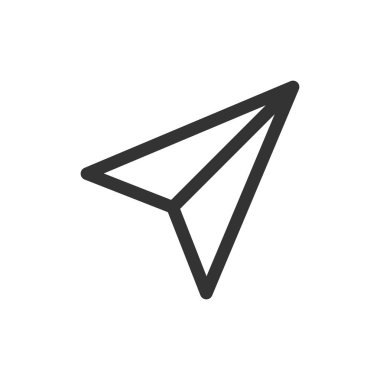 Beyaz arkaplanda izole edilmiş simge gönder. Mesaj sembolü modern, basit, vektör, web sitesi tasarımı için simge, mobil uygulama, ui. Vektör İllüstrasyonu