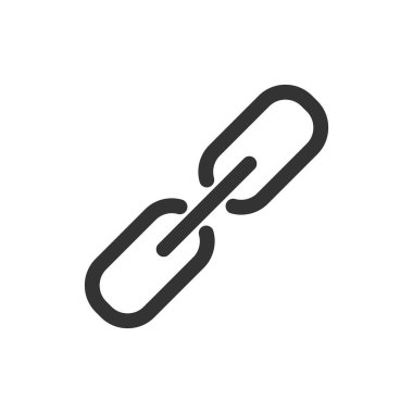 Bağlantı simgesi beyaz arkaplanda izole edildi. Web sitesi tasarımı için modern, basit, vektör, simge, mobil uygulama, ui. Vektör İllüstrasyonu