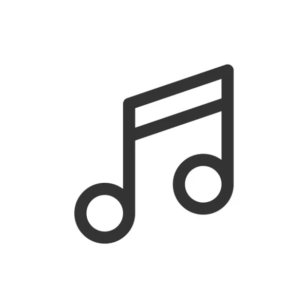 Icona Nota Musicale Isolata Sfondo Bianco Simbolo Audio Moderno Semplice — Vettoriale Stock