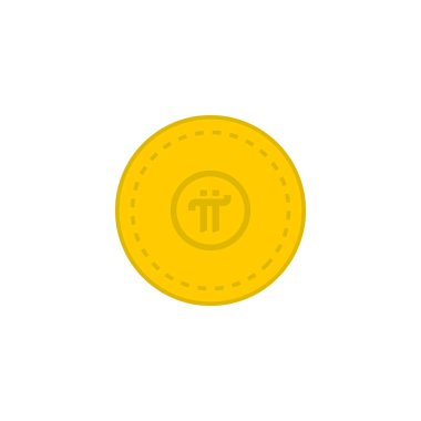 Beyaz arkaplanda izole edilmiş Pi para simgesi. Şifreleme sembolü modern, basit, vektör, web sitesi tasarımı için simge, mobil uygulama, ui. Vektör İllüstrasyonu