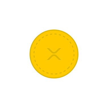 Beyaz arka planda izole edilmiş dalgalı madeni para simgesi. Şifreleme sembolü modern, basit, vektör, web sitesi tasarımı için simge, mobil uygulama, ui. Vektör İllüstrasyonu