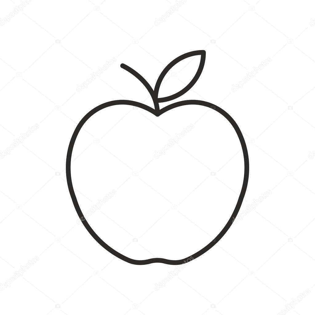 Apple icon isolated on white background. Fruit symbol modern, simple, vector, icon for website design, mobile app, ui. Vector Illustration