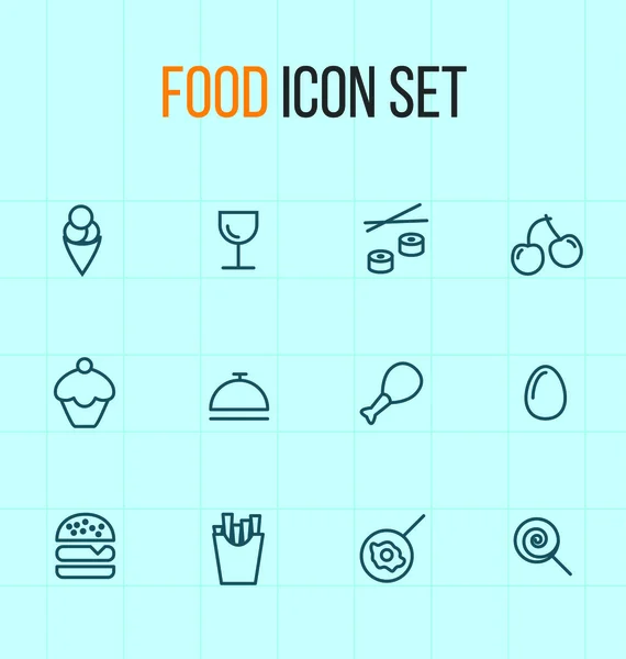 Набор пищевых икон — стоковый вектор