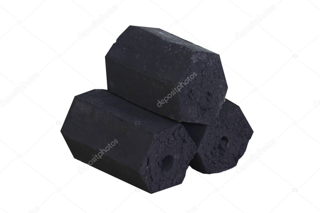 Charcoal for cooking and Grill on white background,thailand