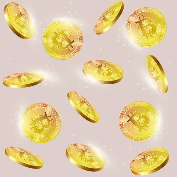 Altın bitcoin ile kusursuz desen. Web pankartı
