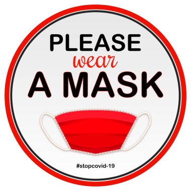 İş için Coronavirus posterini durdurun. Lütfen kapıya maske yapıştırın.