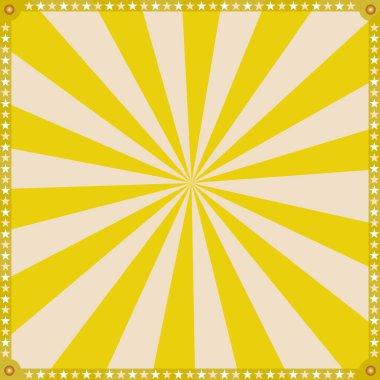 Klasik sarı sirk arka plan şablonu. Vektör illüstrasyonu