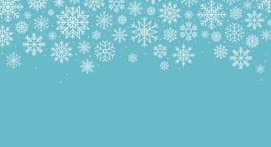 Noel arkaplanı ve düşen kar taneleri. Vektör illüstrasyonu