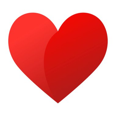 Kırmızı Kalp Kart Sembolü. Kumar vektörü çizimi