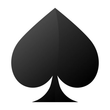 Siyah maça iskambil oynuyor. Kumar vektörü çizimi