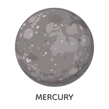 Merkür gezegeni. Güneş sistemi uzay nesne vektör çizimi