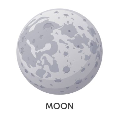 Ay uydusu. Güneş sistemi uzay nesne vektör çizimi
