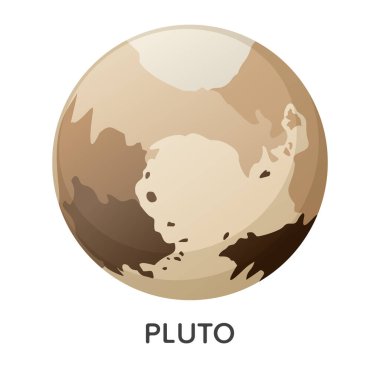 Cüce Plüton gezegen vektör çizimi. Güneş sistemi uzay nesnesi