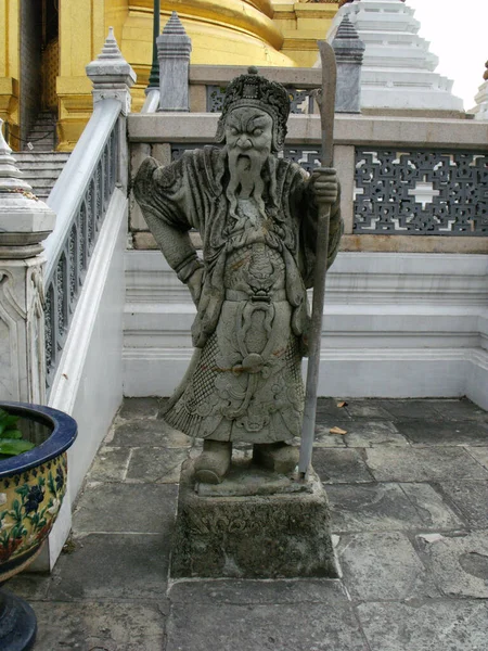 Bangkok Thailand Januar 2013 Statue Eines Kriegers Mit Speer Königspalast — Stockfoto