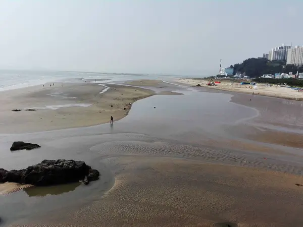 대한민국 2017 해변의 외로운 모래사장 — 스톡 사진