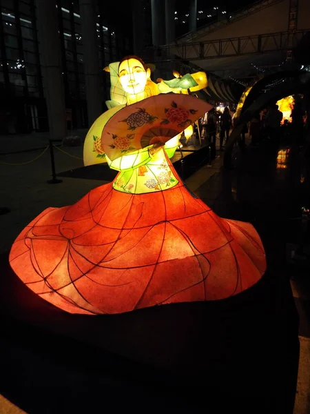 Jeonju Corea Del Sur Octubre 2016 Escultura Papel Una Mujer — Foto de Stock