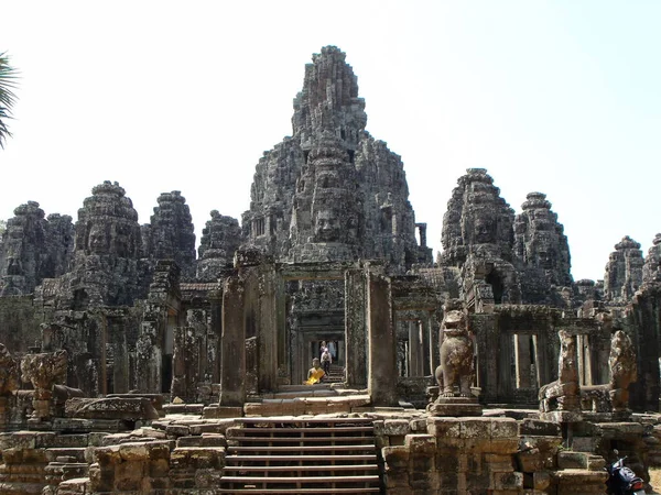 Siem Reap Kambodzsa 2016 Április Lépcsők Bayon Templomhoz Angkor Khmer — Stock Fotó