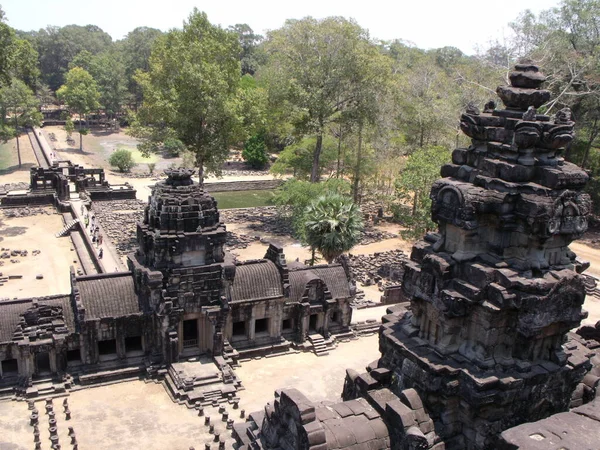 Siem Reap Camboja Abril 2016 Vista Topo Uma Das Torres — Fotografia de Stock