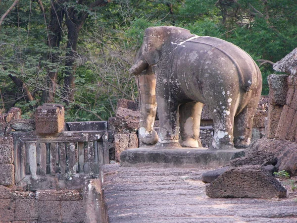 Siem Reap Cambodia April 2016 Large Stone Elephant East Baray — Stock Photo, Image