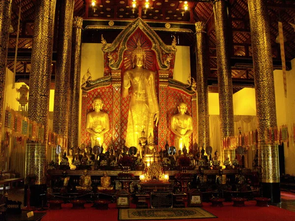 Chiang Mai Thaiföld 2016 Április Buddha Képek Wat Intakhin Pillér — Stock Fotó