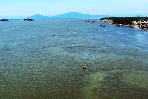 Hoi Vietnam Décembre 2020 Bateaux Pêche Embouchure Rivière Thu Bon — Photo