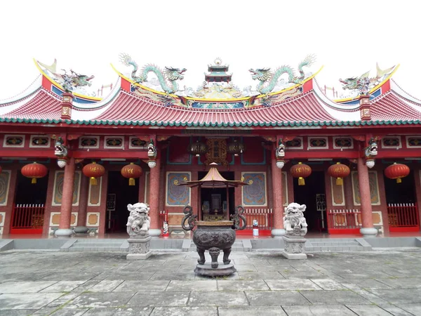 Medan Sumatra Indonésia Janeiro 2018 Fachada Principal Templo Vihara Gunung — Fotografia de Stock