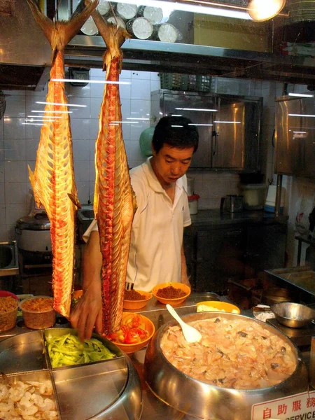 Singapore Maart 2016 Koken Van Een Visrestaurant Een Typisch Singapore — Stockfoto
