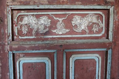 Hoi An, Vietnam, 15 Mayıs 2021 Hoi An, Vietnam 'daki Japon Köprüsü' nün dekorasyonunun ayrıntıları. Şehrin en sembolik anıtlarından biri.