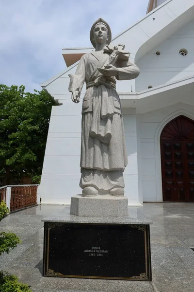 Hoi Vietnã Julho 2021 Imagem Santa Inês Entrada Igreja Católica — Fotografia de Stock