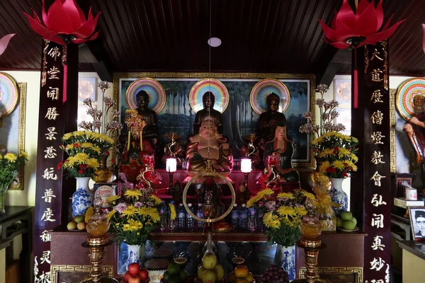 Hoi Vietnam Septiembre 2021 Altar Sala Principal Del Templo Nam — Foto de Stock