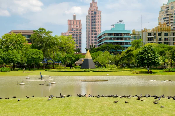 Parku Benjasiri w słoneczny dzień bangkok Tajlandia — Zdjęcie stockowe