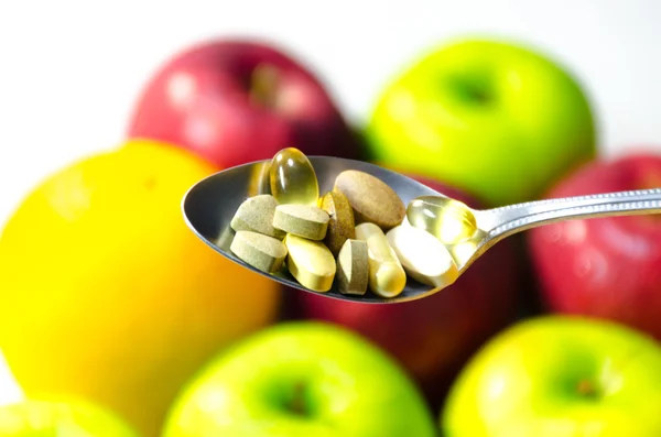 Vitamin on the spoon — Stock Photo, Image