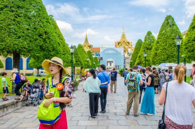 BANGKOK, THAILAND - 5 JULY  : Tourist around Wat Phrakeaw , Roya clipart