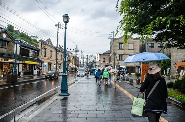 Día de la Lluvia en Otaru Ciudad de Japón — Foto de Stock